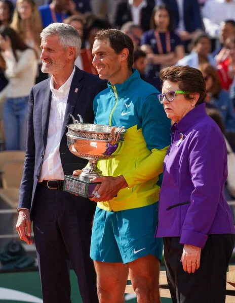 Paris France June 2022 2022 Roland Garros Champion Rafael Nadal — 图库照片