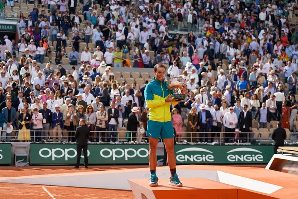 Paris Frankreich Juni 2022 Roland Garros Champion Rafael Nadal Aus — Stockfoto