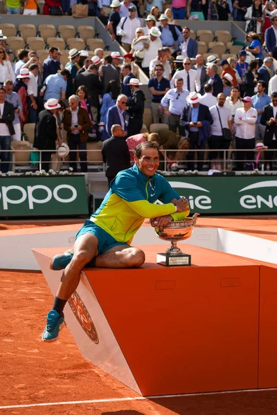 Paris France June 2022 2022 Roland Garros Champion Rafael Nadal — ストック写真