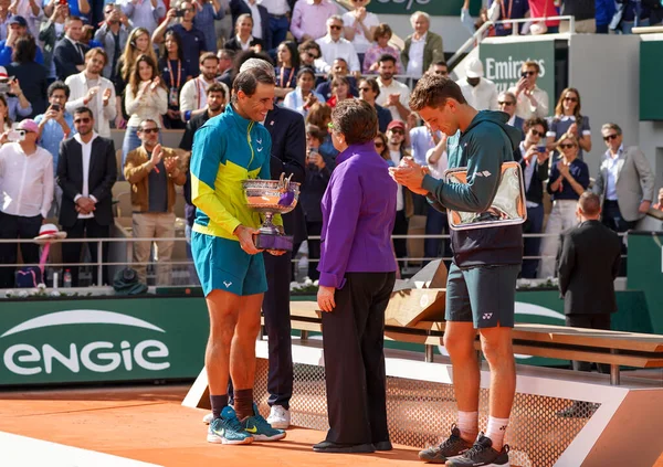 Paris France June 2022 2022 Roland Garros Champion Rafael Nadal — ストック写真