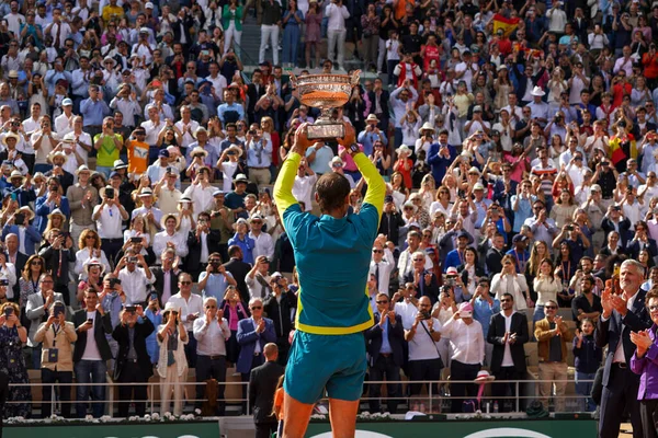 París Francia Junio 2022 2022 Rafael Nadal Campeón Roland Garros — Foto de Stock