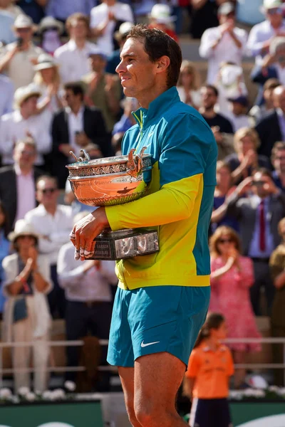 Paris France June 2022 2022 Roland Garros Champion Rafael Nadal — Stockfoto