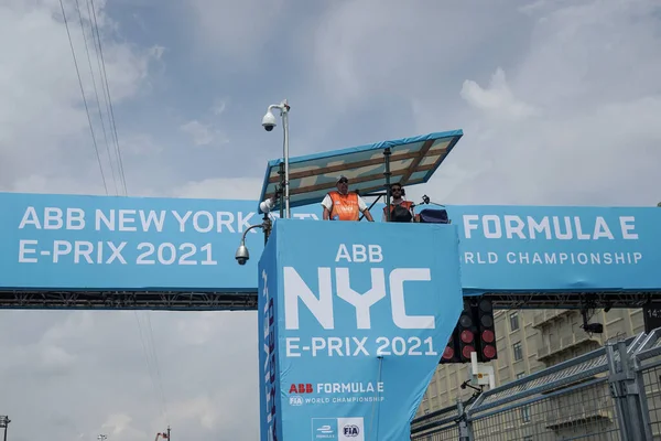 Nueva York Julio 2021 Torre Control Pista Preparada Para Carrera — Foto de Stock