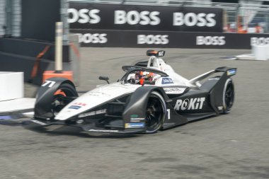 NEW YORK - 10 Temmuz 2021: ROKiT Venturi Yarış Takımı 'ndan Norman Nato (71) 2021 ABB Formula E Dünya Şampiyonası' nda Formula E 'yi sürüyor.