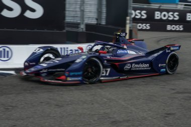 NEW YORK - 10 Temmuz 2021: Envision Yarış Takımı 'ndan Nick Cassidy (37) 2021 ABB Formula E Dünya Şampiyonası' nda Formula E-Prix yarışı 10 'da Red Hook