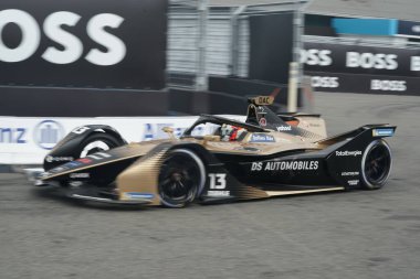NEW YORK - 10 Temmuz 2021: DS TECHEETAH Ekibinden Antonio Felix Da Costa (13) 2021 ABB Formula E Dünya Şampiyonası 'nda Formula E-Prix 10 yarışında Red Hook