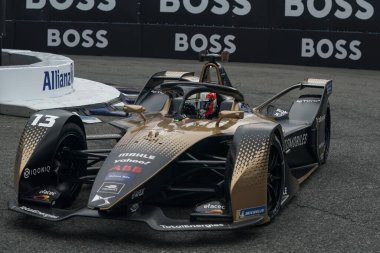 NEW YORK - 10 Temmuz 2021: DS TECHEETAH Ekibinden Antonio Felix Da Costa (13) 2021 ABB Formula E Dünya Şampiyonası 'nda Formula E-Prix 10 yarışında Red Hook