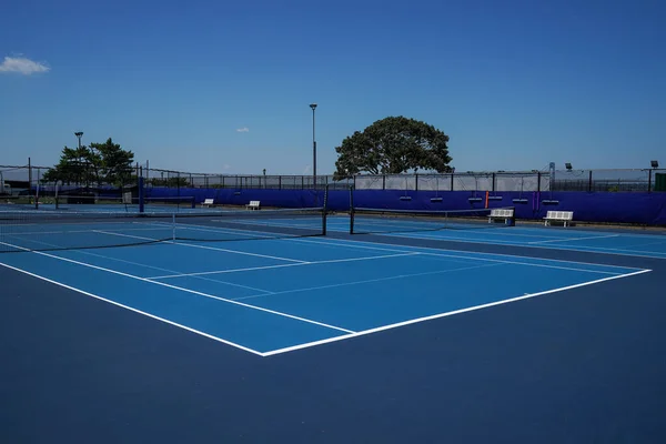 Outdoor Tennis Court Sunny Day — Stok fotoğraf