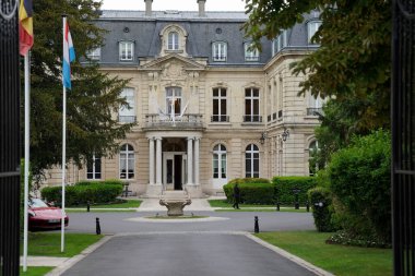 REIMS, FRANCE - MAY 26, 2022: Relais Chateaux award-winning classic French hotel the Domaine Les Crayeres, home of Two Star Michelin restaurant Le Parc in Reims