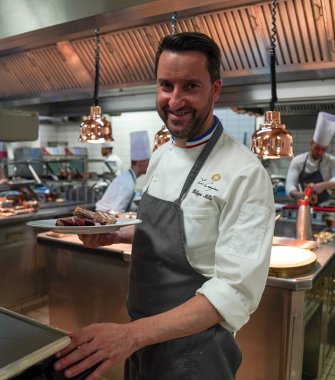 REIMS, FRANCE - MAY 26, 2022: Philippe Mille, One of the Best Craftsmen in France (Meilleur Ouvrier de France) and Chef of two Michelin-starred Le Parc at the Domaine Les Crayeres in Reims