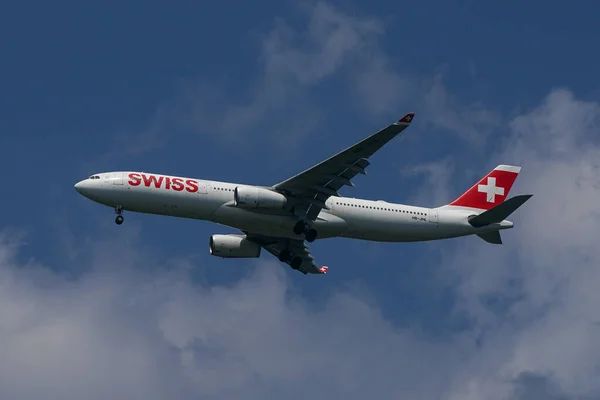 New York July 2022 Swissair Airbus A330 New York Sky — Stockfoto