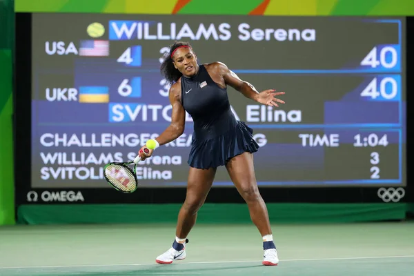 Rio Janeiro Brezilya Ağustos 2016 Olimpiyat Şampiyonu Serena Williams Amerika — Stok fotoğraf