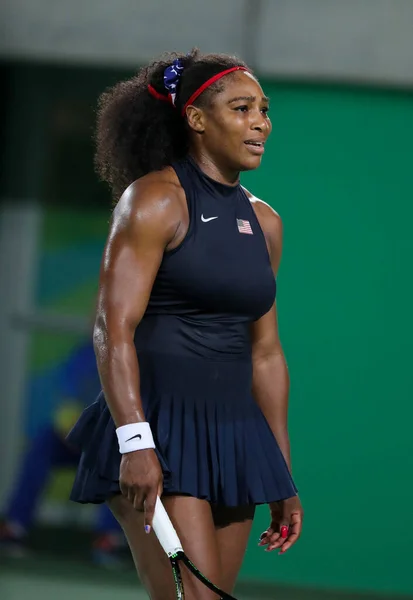Rio Janeiro Brezilya Ağustos 2016 Olimpiyat Şampiyonu Serena Williams Amerika — Stok fotoğraf