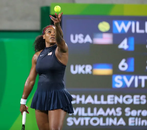 Rio Janeiro Brasilien August 2016 Olympiasiegerin Serena Williams Von Den — Stockfoto