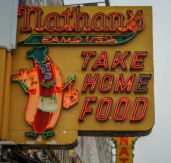 Brooklyn New York May 2021 Nathan Original Restaurant Coney Island — Stock Photo, Image