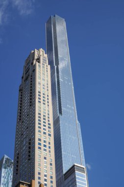 Modern skyscrapers at Central Park South or East 59th Street in New York City