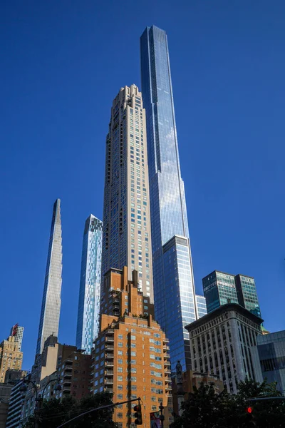Modern Skyscrapers Central Park South East 59Th Street New York — 图库照片