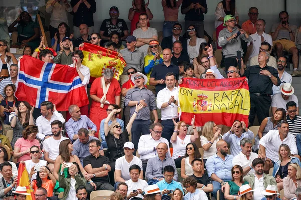 Paris France June 2022 Spanish Tennis Fan Supports Grand Slam — Zdjęcie stockowe