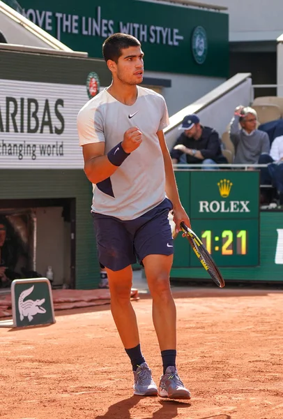 Paris France May 2022 Professional Tennis Player Carlos Alcaraz Spain — Stock Photo, Image