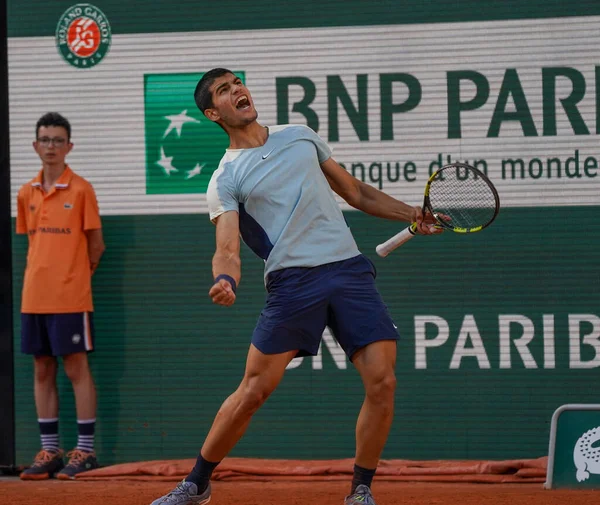 Paris France May 2022 Professional Tennis Player Carlos Alcaraz Spain — Fotografia de Stock