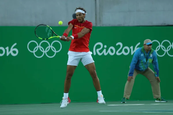 Rio Janeiro Brasil Agosto 2016 Campeón Olímpico Rafael Nadal España — Foto de Stock