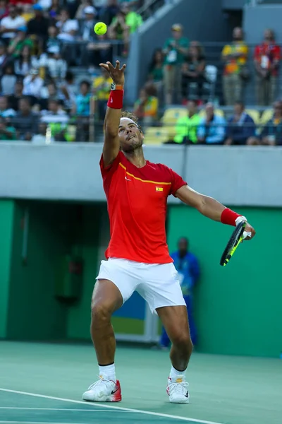 Rio Janeiro Brezilya Ağustos 2016 Olimpiyat Şampiyonu Spanya Rafael Nadal — Stok fotoğraf