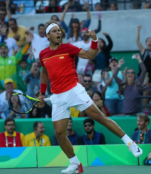 Rio Janeiro Brasil Agosto 2016 Campeón Olímpico Rafael Nadal España — Foto de Stock