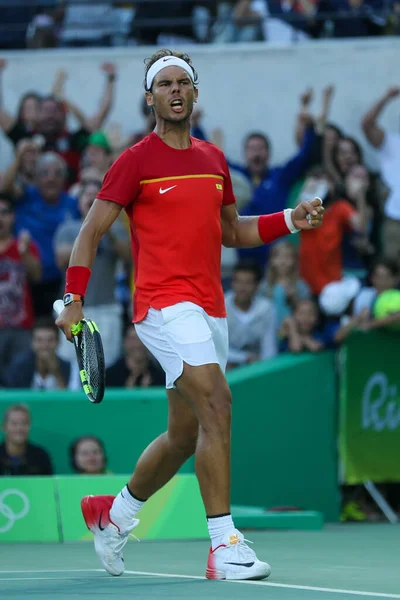 Rio Janeiro Brésil Août 2016 Champion Olympique Rafael Nadal Espagne — Photo