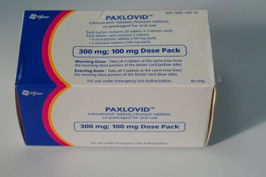 NEW YORK - SEPTEMBER 1 , 2022: Antiviral medication PAXLOVID (nirmatrelvir tablets; ritonavir tablets) now authorized for emergency as a Treatment Option for COVID-19