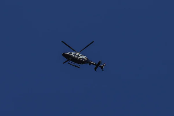 Brooklyn New York August 2022 Nypd Bell 429 Helicopter Sky — Foto Stock