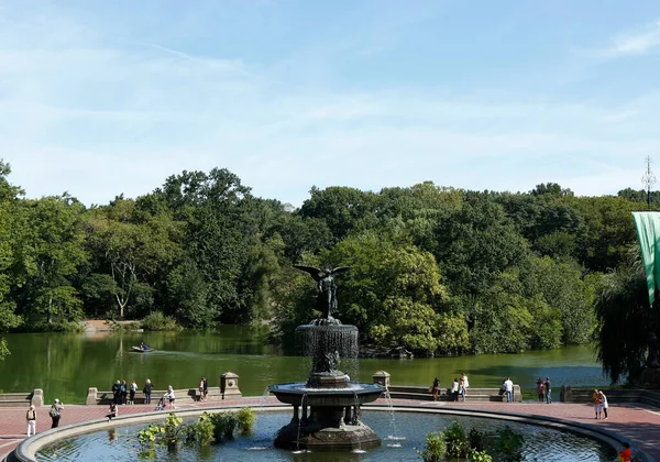 Bethesda Fountain Angel Waters Sculpture Central Park New York — Stok fotoğraf