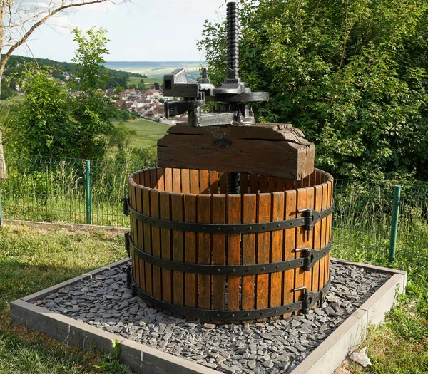 Prensa Vino Región Champagne Francia — Foto de Stock