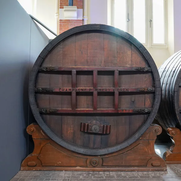 Reims France May 2022 Oak Barrel Hall Wine Estate Historic — Stock Photo, Image