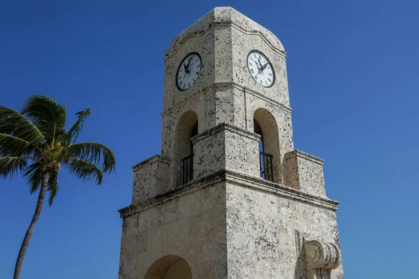 Worth Avenue Torre Del Reloj Palm Beach Florida — Foto de Stock