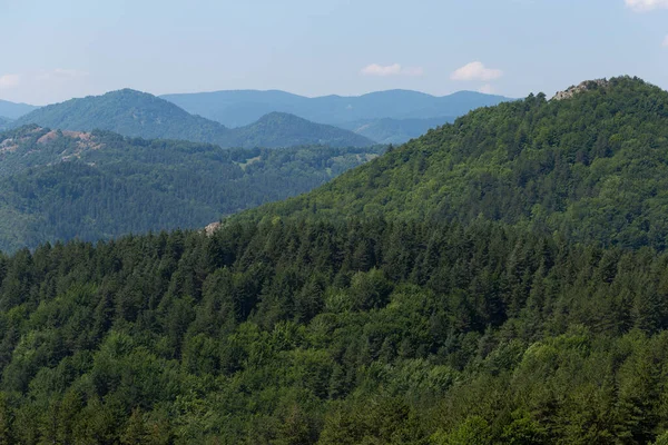 Rhodopes Uma Cordilheira Sudeste Europa Panorama Área Florestal Cobre Montanhas — Fotografia de Stock