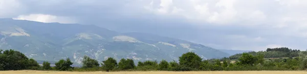 Fields Forests Bulgaria Rain Panorama Thunderhead Covers Balkans Downpour Approaching — Stock Photo, Image