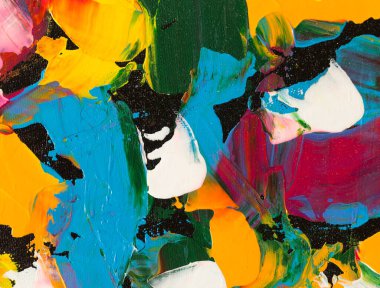 Siyah arka planda renkli yağlı boya izleri.