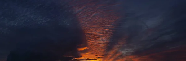 Landscape Bloody Sunset Panorama Tragic Gloomy Sky Last Flashes Sun — Stock Photo, Image