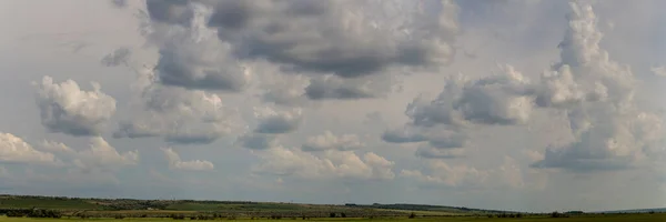 Tragischer Düsterer Himmel Das Dorf Der Budjak Steppe Panoramalandschaft — Stockfoto