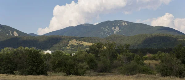 Terreno Panorâmico Sul Europa Paisagem Bulgária Montanhas Campos Flora — Fotografia de Stock