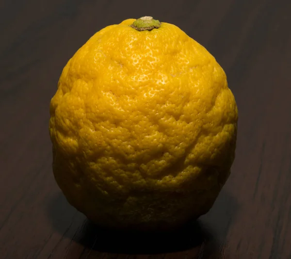 Shriveled Lemon Table Concept Cellulite Skin — Photo