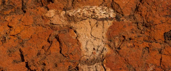 Rocas Sedimentarias Con Alto Contenido Óxido Hierro Tierra Roja Marga — Foto de Stock