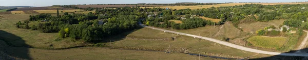 Krajina Severních Oblastí Moldavska Pastorální Panorama Přírodou Moldavské Vesnice Domy — Stock fotografie