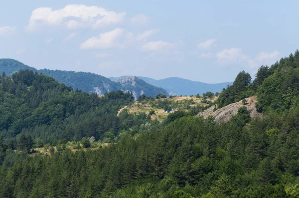 Rhodopes Uma Cordilheira Sudeste Europa Bulgária Panorama Área Florestal Cobre — Fotografia de Stock