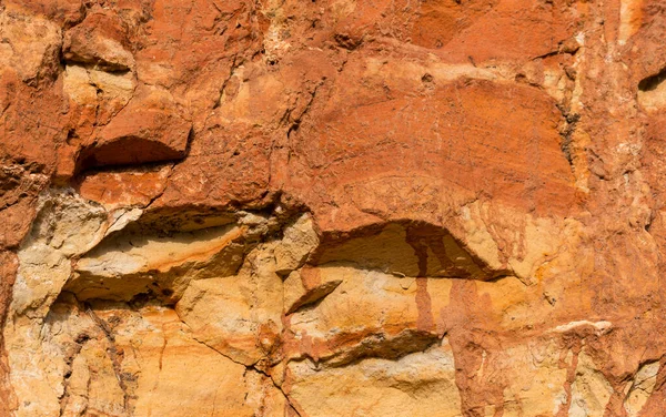 Sedimentary Rocks High Content Iron Oxide Red Soil Loam Texture — Stock Photo, Image