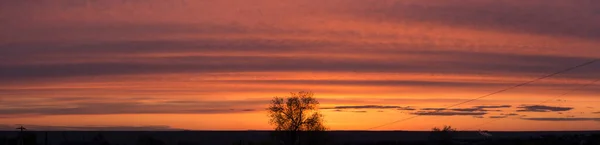 Landscape Sunset Tragic Gloomy Sky Panorama Crimson Twilight — 스톡 사진