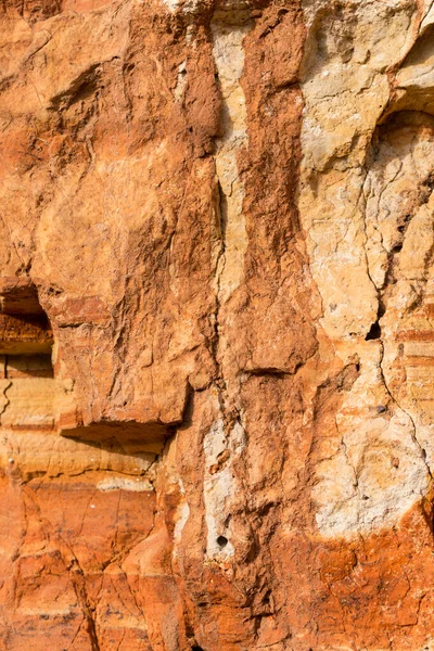 Sedimentary Rocks High Content Iron Oxide Red Soil Loam Texture — Stock Photo, Image