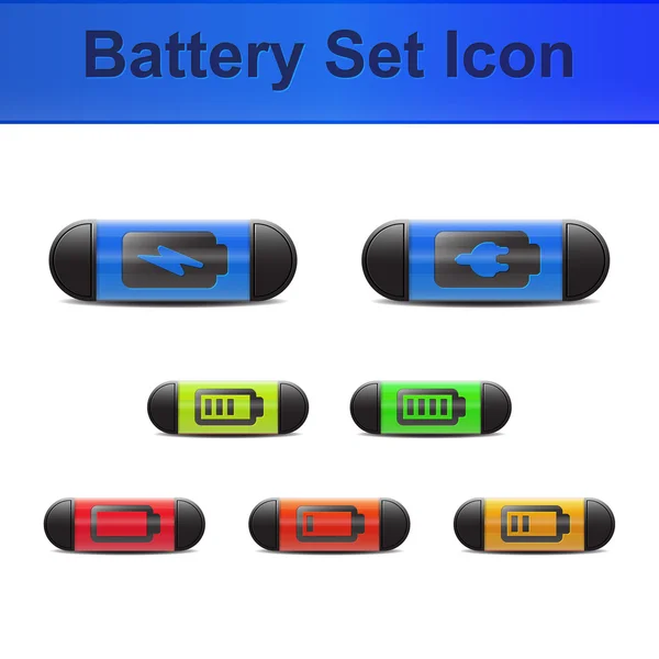 Battery set icon — Stock Vector