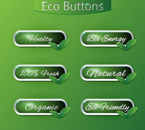 Bio eco botões — Vetor de Stock