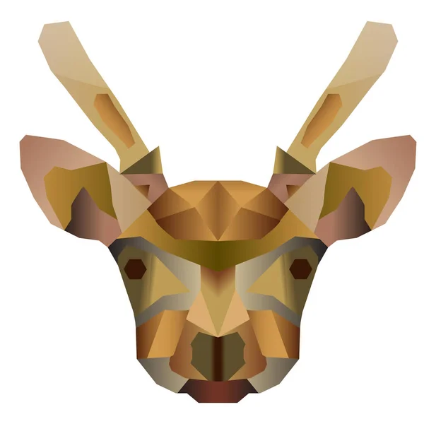 Polygonal Deer Low Poly Animal Illustration Triangle Color Animal — Stock Vector